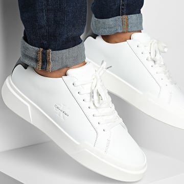 Calvin Klein - Baskets Chunky Cupsole Laceup Leather 1344 Bright White Black