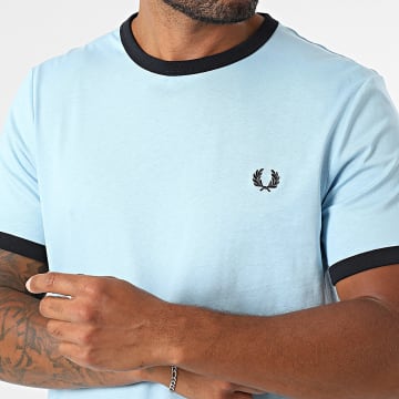 Fred Perry - M3519 Maglietta azzurra Ringer
