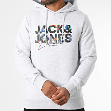 Jack And Jones - Sweat Capuche Geplas Gris Clair Chiné