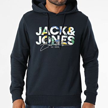 Jack And Jones - Sweat Capuche Geplas Bleu Marine