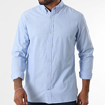 Jack And Jones - Camisa Manga Larga Detalle Oxford Azul Claro