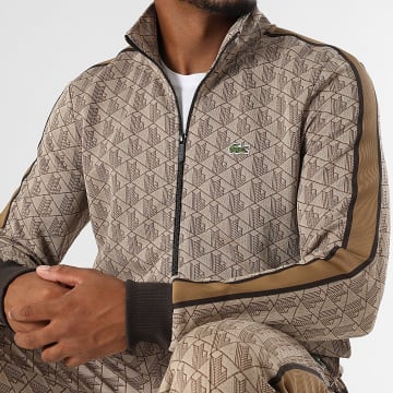 Lacoste - Veste Zippée Logo Brodé Crocodile Regular Fit Beige