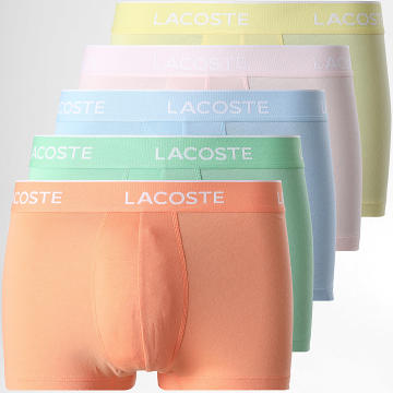 Lacoste - Set di 5 boxer classici Blu Verde Giallo Arancione Rosa