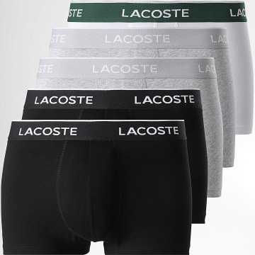 Lacoste - Set di 5 boxer classici nero bianco grigio erica
