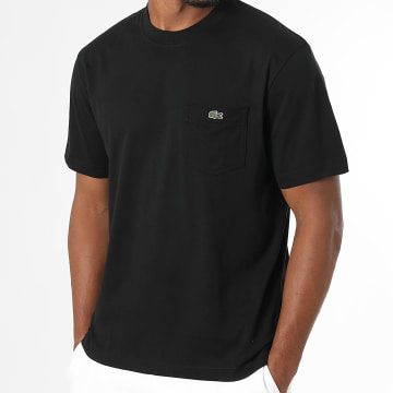 Lacoste - Tee Shirt Pocket Logo Embroidered Crocodile Classic Fit Black