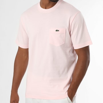 Lacoste - Tee Shirt Pocket Logo Embroidered Crocodile Classic Fit Pink