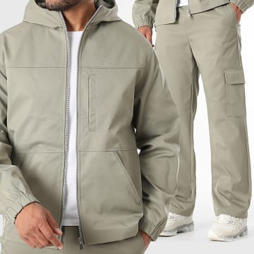 LBO - Tracksuit Zip Hooded Jacket and Wide Cargo Trouser 2220 Khaki Green