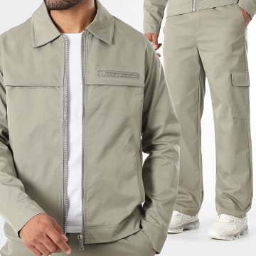 LBO - Co-ord Set Zipper Jass en Wijde Cargo Broek 2223 Kaki Groen