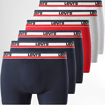 Levi's - Confezione da 6 boxer 701224329 Navy White Red Heather Grey