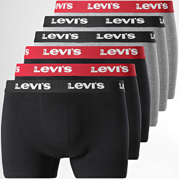 Levi's - Confezione da 6 boxer 701238595 Nero Rosso Grigio Heather
