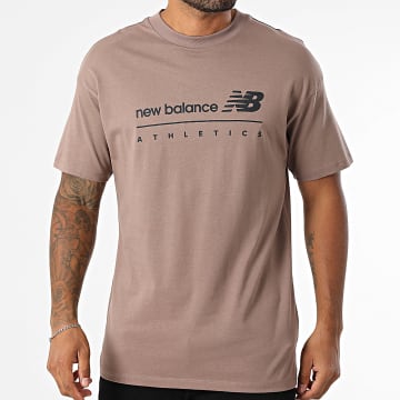 New Balance - Camisola com tee gráfica linear MT53525 castanha