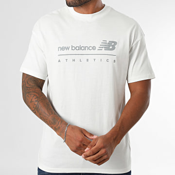 New Balance - Camisola com T-shirt gráfica linear MT53525 Branco Cinzento
