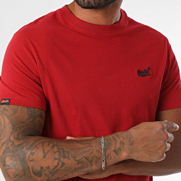 Superdry - Camiseta Essential Logo Bordado M1011245A Rojo