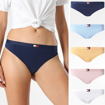 Tommy Hilfiger - Set di 5 infradito da donna Bianco Navy Arancione Rosa Azzurro