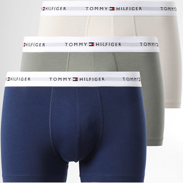Tommy Hilfiger - Lot De 3 Boxers Trunk 2761 Bleu Marine Beige Vert Kaki