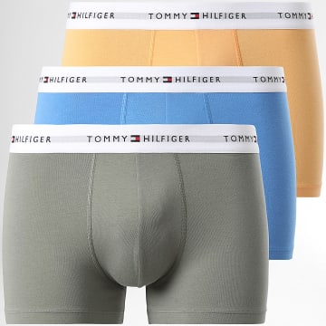 Tommy Hilfiger - Lot De 3 Boxers Trunk 2761 Vert Kaki Bleu Clair Orange
