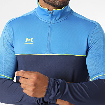 Under Armour - Tee Shirt Manches Longues Col Zippé Challenger 6004043 Bleu Marine Bleu Clair