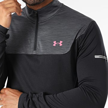 Under Armour - Tee Shirt Manches Longues Col Zippé Loose Fit Tech Utility Gris Anthracite