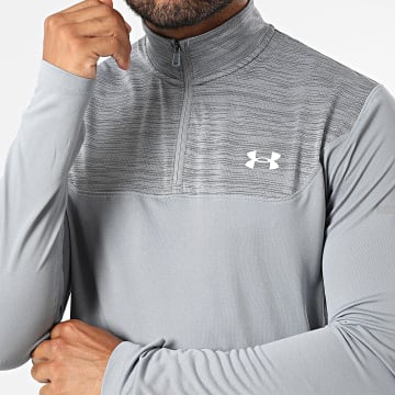 Under Armour - Tee Shirt Manches Longues Col Zippé Loose Fit Tech Utility Gris