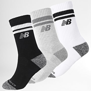 New Balance - Conjunto de 3 pares de meias Active Lifestyle Socks LAS35210 Preto Branco Cinzento