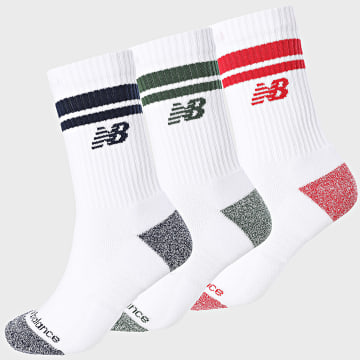 New Balance - Conjunto de 3 pares de meias Active Lifestyle Socks LAS35210 Branco Vermelho Verde Azul Marinho