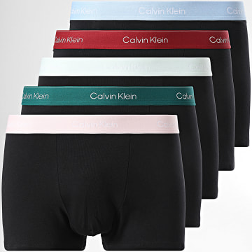 Calvin Klein - Set di 5 boxer dal taglio rilassato NB4437 Nero Rosa Verde scuro Verde chiaro Azzurro Rosso