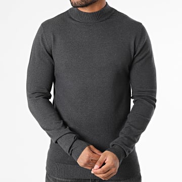 KZR - 076 Jersey de cuello jaspeado antracita