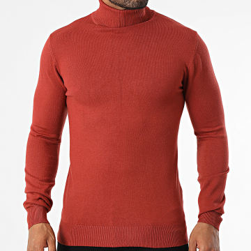 KZR - 053 Jersey rojo ladrillo con cuello vuelto