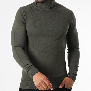 KZR - Jersey de cuello alto 053 Verde caqui oscuro