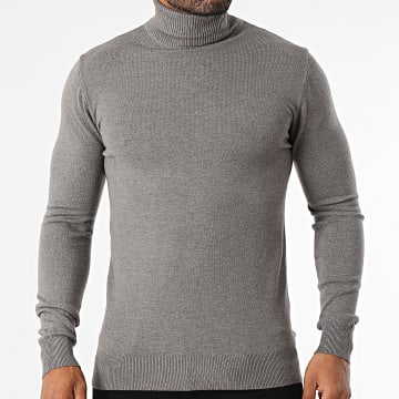 KZR - Jersey de cuello vuelto 053 en chiné topo