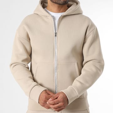 LBO - Sweat Zippé Capuche 2231 Beige Clair