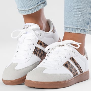 Teddy Smith - Scarpe da ginnastica da donna 120234 Blanco Leopard