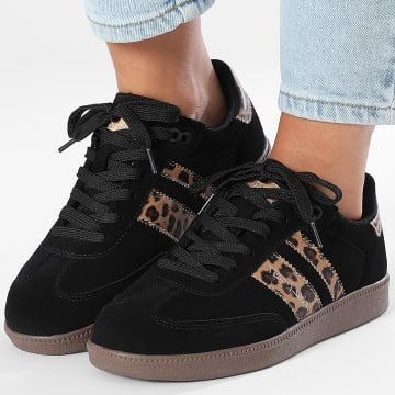 Teddy Smith - Sneakers donna 120233 Nero Leopard