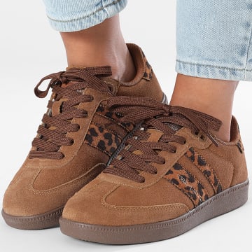 Teddy Smith - Scarpe da ginnastica da donna 120233 Camel Leopard