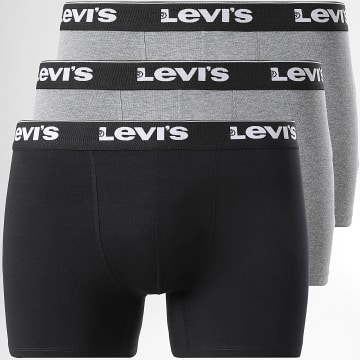 Levi's - Juego de 3 calzoncillos bóxer 701236673 Negro Gris Heather