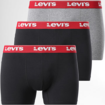 Levi's - Juego de 3 calzoncillos bóxer 701236673 Negro Gris Heather