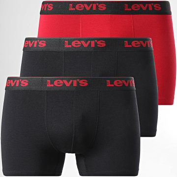 Levi's - Lote de 3 calzoncillos bóxer 701236673 Negro Rojo