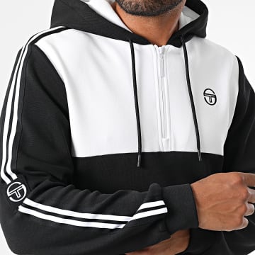 Sergio Tacchini - Sweat Capuche Col Zippé Cesena 41173 Noir Blanc