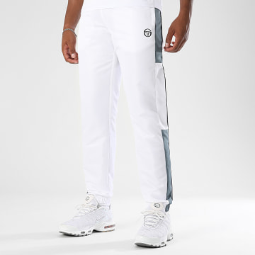 Sergio Tacchini - Abita 40814 Pantalones de chándal con banda de color blanco gris marengo