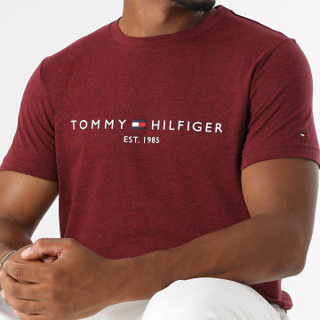 Tommy Hilfiger - Tee Shirt Slim Logo 1797 Bordeaux Chiné