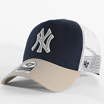 '47 Brand - Casquette Trucker Offside NY Yankees BPTOM17CNP Beige Bleu Marine