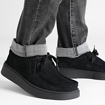 Clarks - Torview zwart suède schoenen