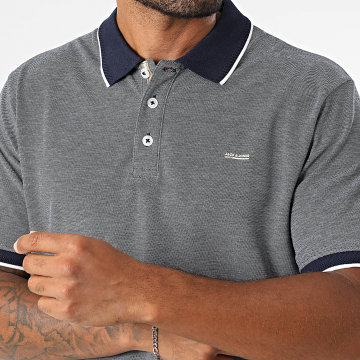 Jack And Jones - Polo Manches Courtes Blualves Bleu Marine Chiné