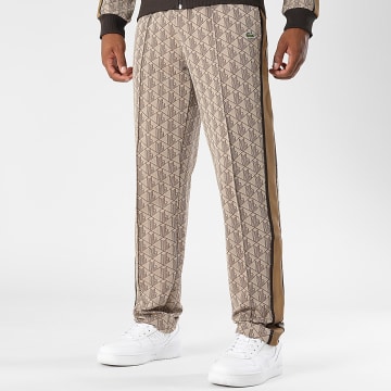 Lacoste - Pantalon Jogging A Bandes Logo Crocodile The Blend Beige