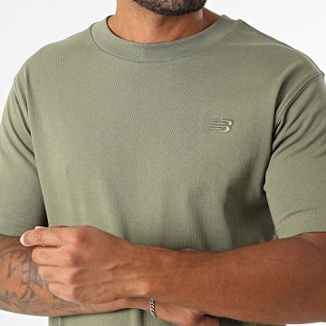 New Balance - Camisola de algodão de treino descontraído MT41533 Cáqui Verde