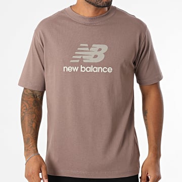New Balance - Camisola de malha de ajuste descontraído Athletics Logo MT51500 Castanho