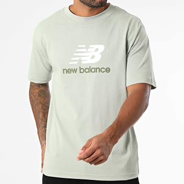 New Balance - T-shirt com logótipo de atletismo de ajuste descontraído MT51500 Verde claro