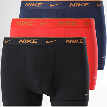 Nike - Lot De 3 Boxers KE1008 Noir Bleu Marine Orange