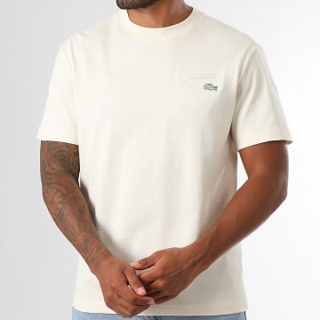 Lacoste - Tee Shirt Logo Brodé Crocodile Embroidery Beige