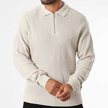 JJREBEL - Jersey Logan beige con cremallera